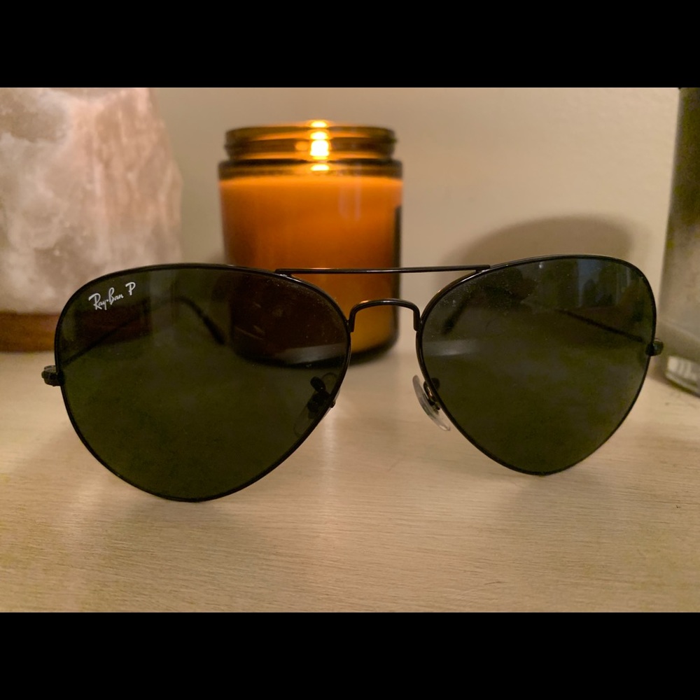 Ray Bans all black aviators